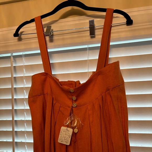 Free People Classic Shapeless Fit Jumpsuit Orange - Picture 3 of 10